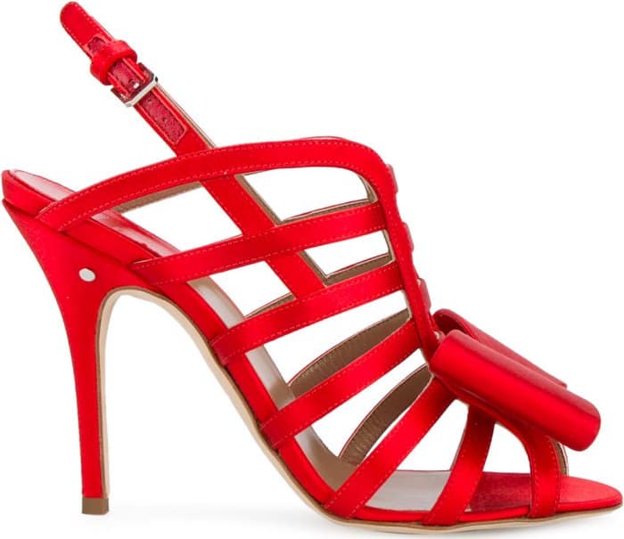 Laurence Dacade &ldquo;Narcisse&rdquo; Sandals in Red Satin