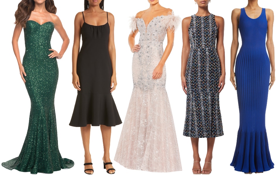 Mermaid dresses have flared skirts that create the illusion of a mermaid's tail
