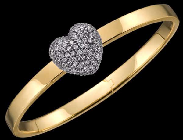 GOLD TRUNFIO UNIVERSE&trade; BRACELET - PAVE HEART CHARM
