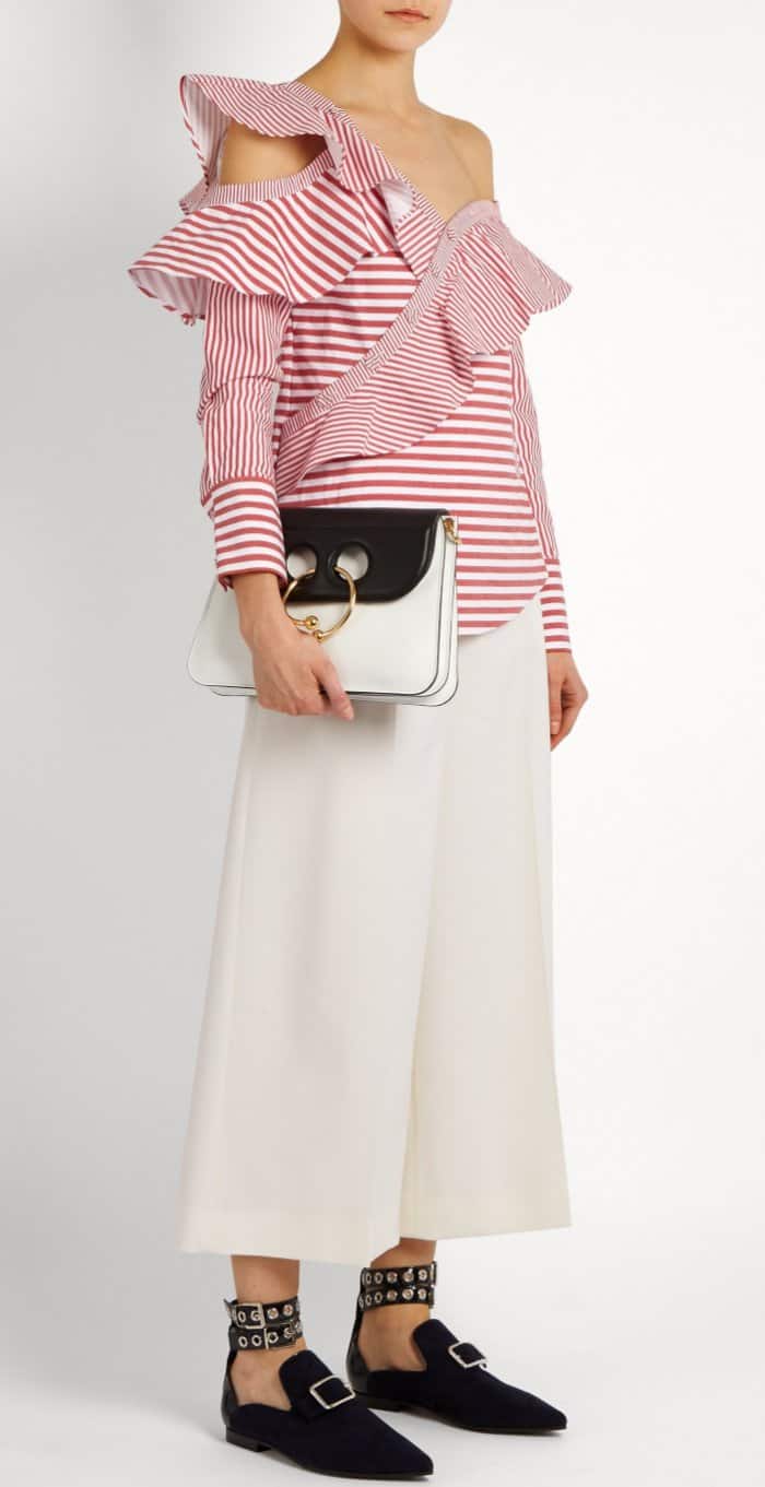 Self-Portrait x Robert Clergerie &ldquo;Lolli&rdquo; Point-Toe Flats in Black Suede