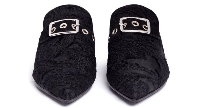 Self-Portrait x Robert Clergerie “Lopal” Buckle Strap Fil Coupé Slides