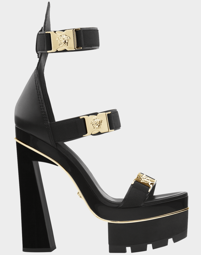 Versace &ldquo;Medusa&rdquo; Tri-Strap Platform Sandals